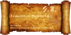 Ivancsics Modeszta névjegykártya