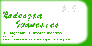 modeszta ivancsics business card